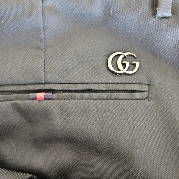 Gucci Men’s Navy Cotton Trousers Pants – Size 36x30 – Signature Red Detail - Picture 9 of 10